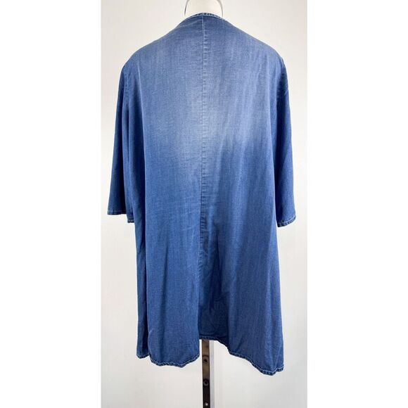 Alembika Sz 4 US 12/14 chambray Pleaded Button Front Dress Tunic - Picture 5 of 6